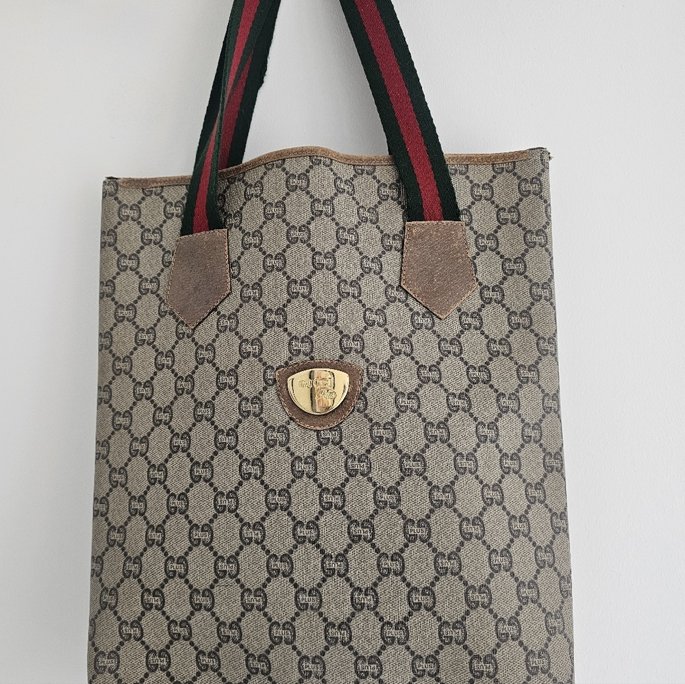 ❤️ CLOSET CLEANOUT!! Vintage Gucci GG Plus Supreme Tote Bag – Beige ❤️❤️